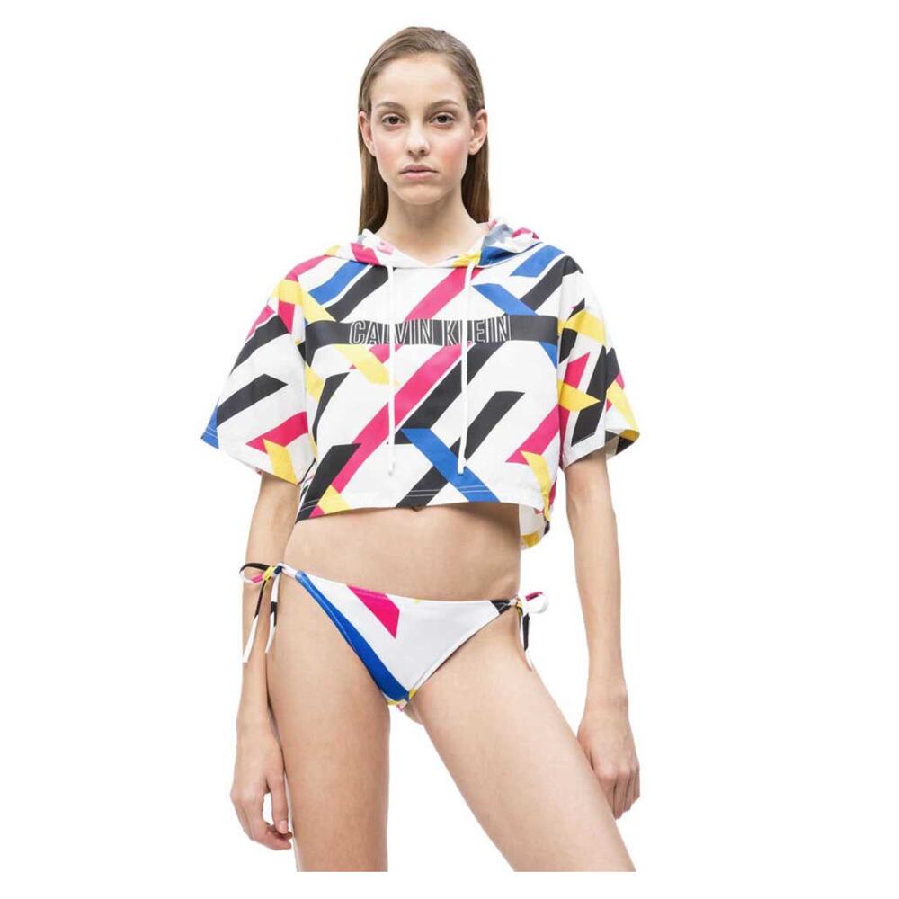 Calvin Klein nylon cropped short sleeve hooded jacket